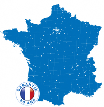 Carte de France bleue Réseau de 250 professionnels de la Fenêtre